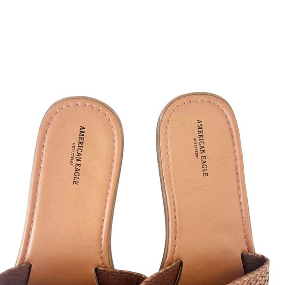 American Eagle Brown Braided Slides Sandals Sz 9 - Picture 3 of 6